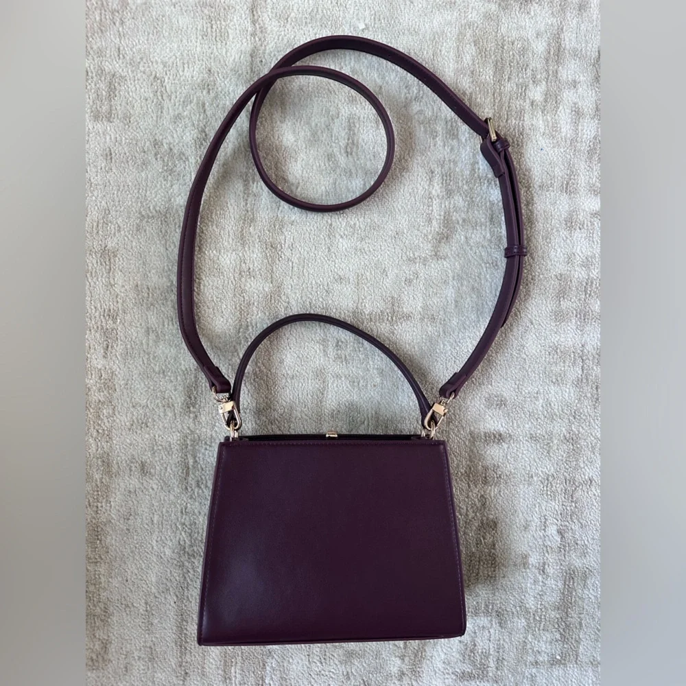 Structured Purple Crossbody Bag with Top Handle